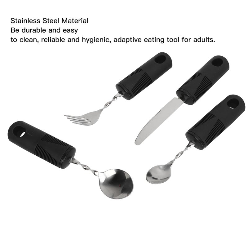 Weighted Stainless Steel Adaptive Utensils Set For Hand Tremors Elderly 4 Piece - Image 5