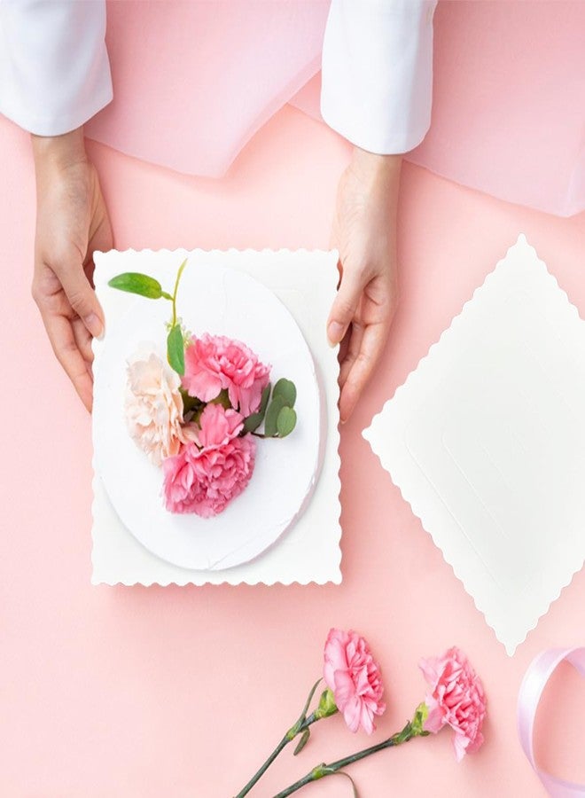 KINGREE 25 PCS Square Cake Boards,6 inch White Cake Boards,Food-graded Cardboard Cake Rounds Cake Base for Cake DIY,Dessert and Crafts Display - Image 4
