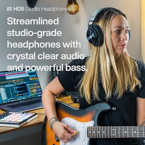 PreSonus HD5 Professional Monitoring Headphones —Wired, Closed-Back, Over-Ear Studio Recording Headphones for Professional Mixing and Monitoring - Image 2