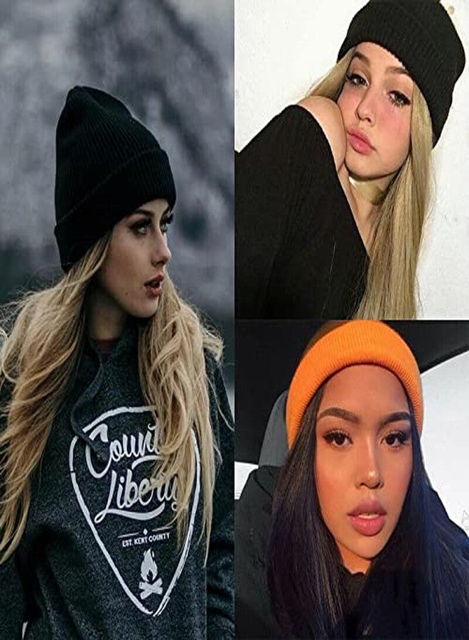 Saferin Acrylic 1 & 2 Packs Unisex Beanie Hat for Men and Women Warm Elasticity Knit Winter Ski Cuffed Plain Hats Cap, Red, Medium - Image 5