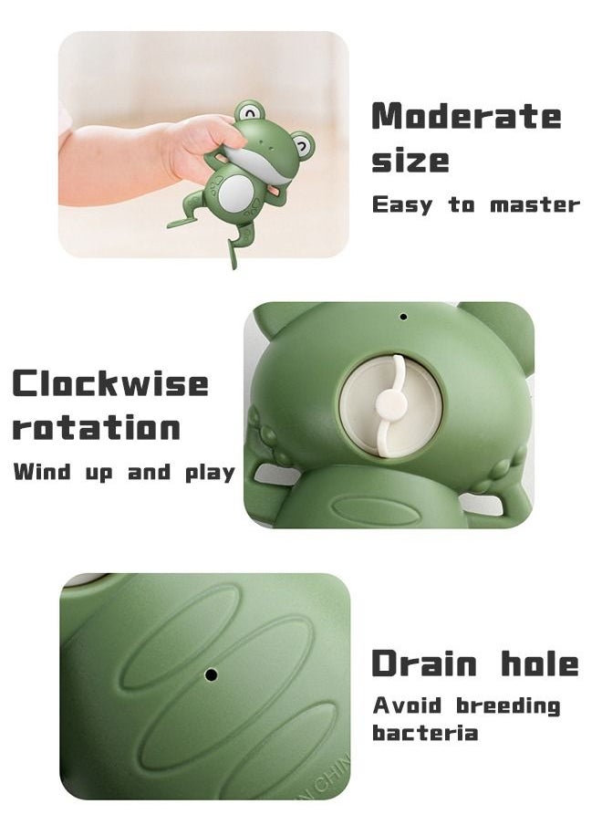 GROIC - 3 Pieces Wind Up Bath Frogs for Kids,Swimming Frog Toys in Assorted Colors, Frog Bathtub Toys for Kids That Swim in Water, Great as Swimming Pool Toys - Image 1