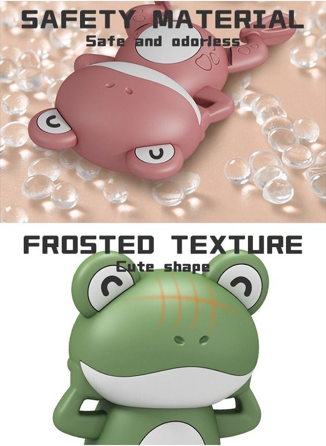 GROIC - 3 Pieces Wind Up Bath Frogs for Kids,Swimming Frog Toys in Assorted Colors, Frog Bathtub Toys for Kids That Swim in Water, Great as Swimming Pool Toys - Image 1