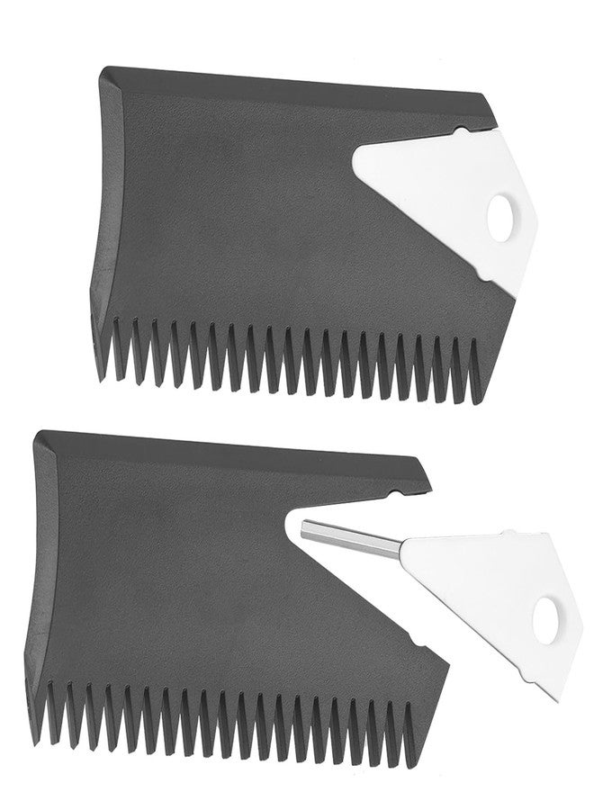 Kodrily 2Pcs Surfboard Scraper, 2 in 1 Surfboard Wax Comb with Fin Key, PVC Black Surfboard Surfing Wax Comb for Skimboard, Surfboard Surfing Maintenance, 3 x 1.6in - Image 1