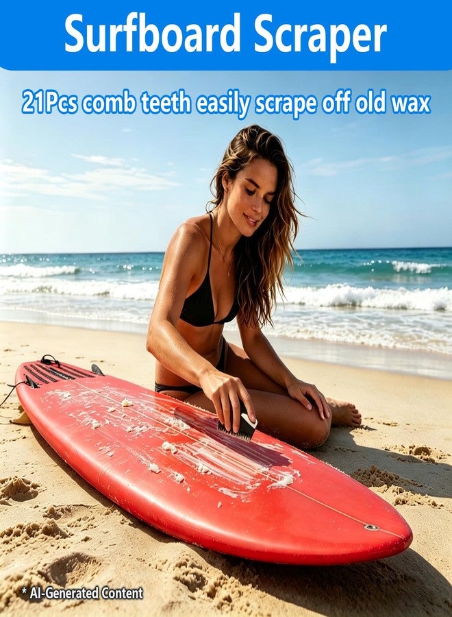 Kodrily 2Pcs Surfboard Scraper, 2 in 1 Surfboard Wax Comb with Fin Key, PVC Black Surfboard Surfing Wax Comb for Skimboard, Surfboard Surfing Maintenance, 3 x 1.6in - Image 4