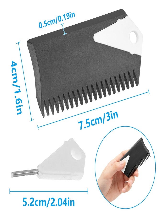 Kodrily 2Pcs Surfboard Scraper, 2 in 1 Surfboard Wax Comb with Fin Key, PVC Black Surfboard Surfing Wax Comb for Skimboard, Surfboard Surfing Maintenance, 3 x 1.6in - Image 2