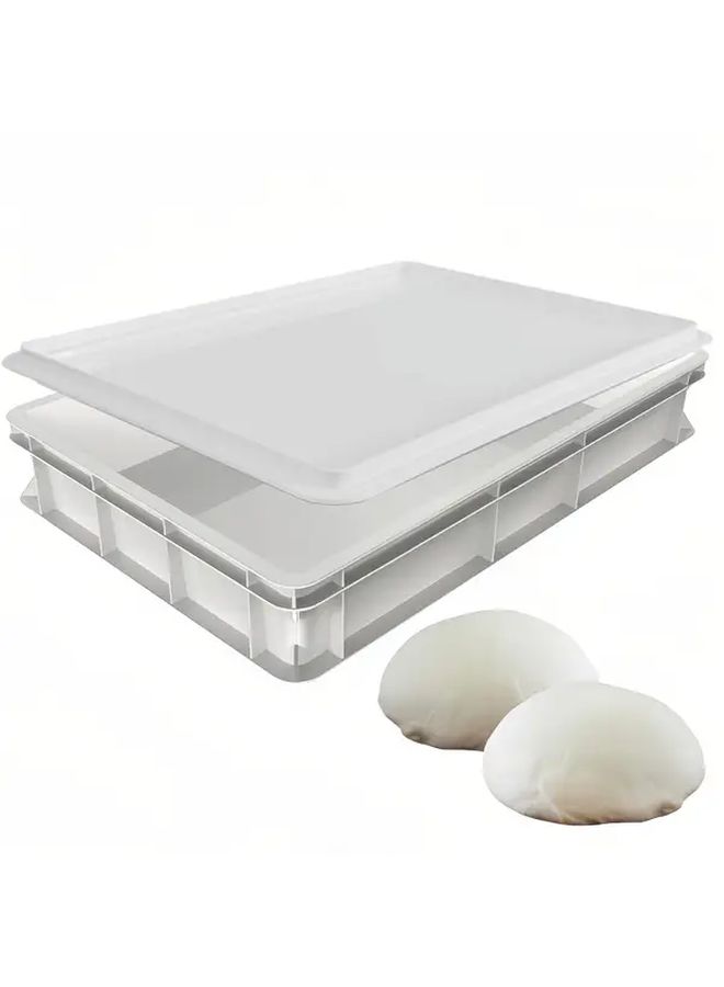 White Polypropylene Yeast Fermentation Box With Lid Food Safe Pizza Dough Riser 11 81x15 75x3 94 Inch No Electricity Needed Compact Kitchen Storage For Freshness Sleek Design Durable Construction - Image 1