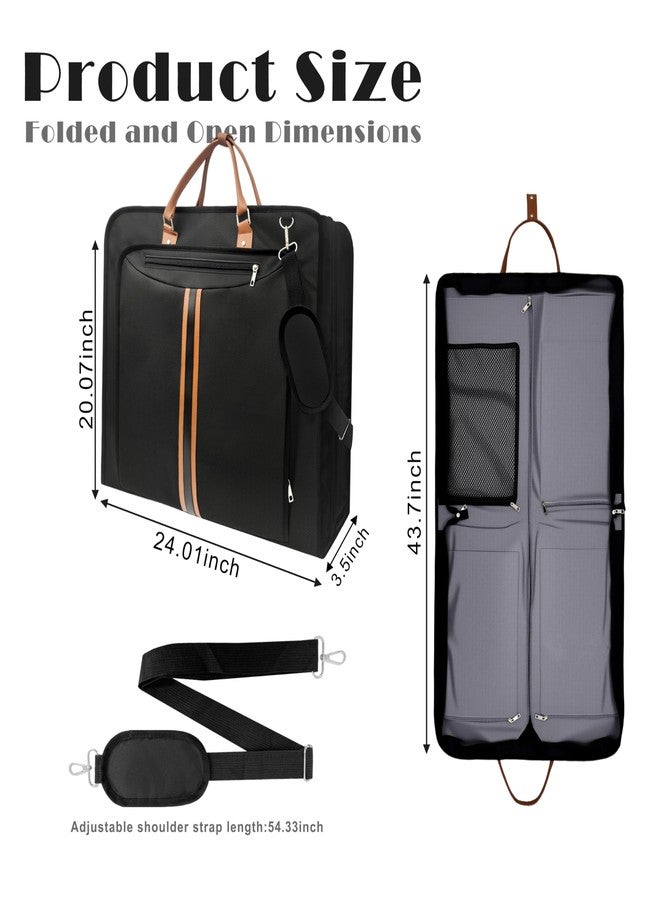 Beiskll Garment Bags for Travel, Large Carry On Suit Bag for Hanging Clothes, Waterproof & Wrinkle Free with Shoulder Strap for Business, for Men and Women (Black) - Image 3