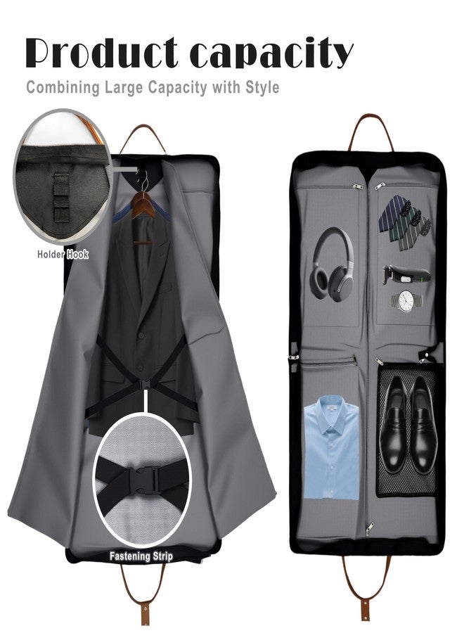 Beiskll Garment Bags for Travel, Large Carry On Suit Bag for Hanging Clothes, Waterproof & Wrinkle Free with Shoulder Strap for Business, for Men and Women (Black) - Image 4