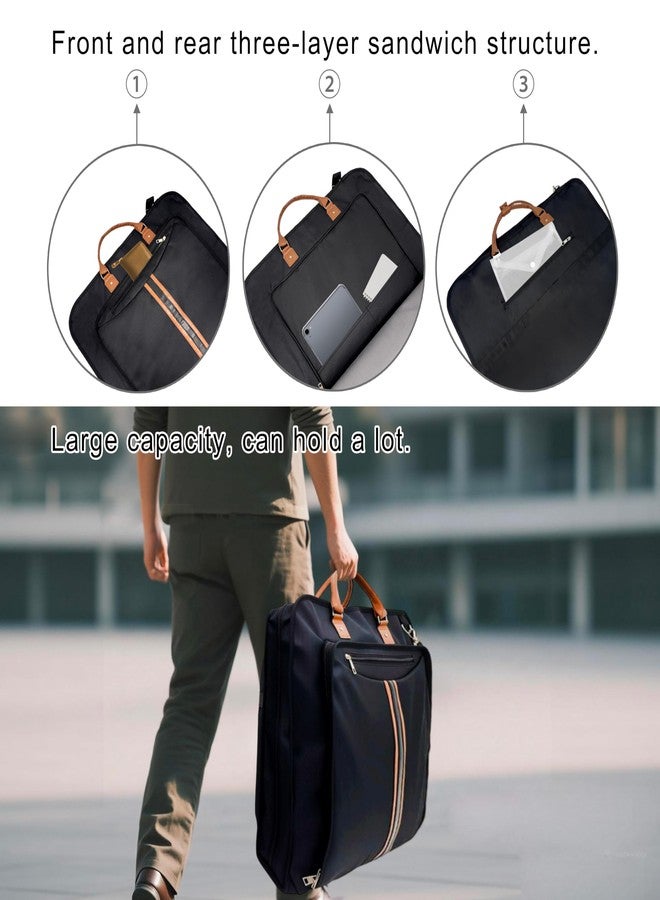 Beiskll Garment Bags for Travel, Large Carry On Suit Bag for Hanging Clothes, Waterproof & Wrinkle Free with Shoulder Strap for Business, for Men and Women (Black) - Image 5