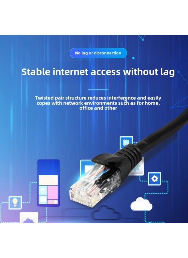 Generic Gigabit Network Cable Category 5 Category 6 Twisted Pair CAT5/6 Network Cable Jumper Broadband Network Cable Finished Network Cable-Color:100 M Five Blue-Line Length:1 M  - Image 4
