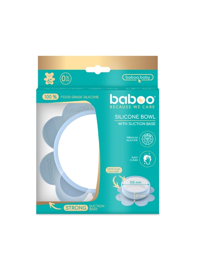 Baboo وعاء سيليكون مع قاعدة شفط - ضباب أزرق - 6 أشهر وما فوق - Image 3