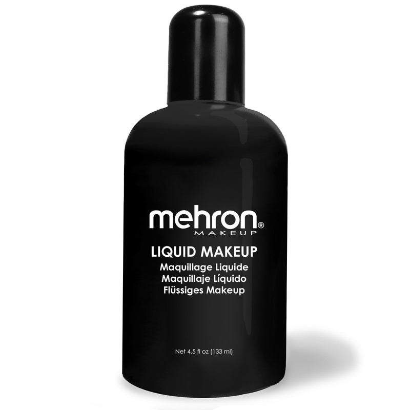 Mehron Makeup Liquid Makeup | Face Paint and Body Paint Perfect for Halloween, Cosplay I Air Brush Compatible 4.5 oz (133 ml) (Black) - Image 1