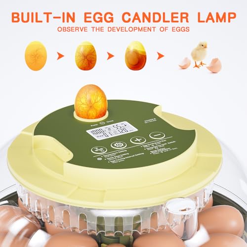 Etegow 18 Egg Incubator, Incubator for Hatching Eggs, Automatic Egg Turning and Humidity Temperature Control, Egg Candler, Hatch Day, Automatic Water Refill, for Chicken, Ducks, Quail, Goose, Pigeon - Image 4