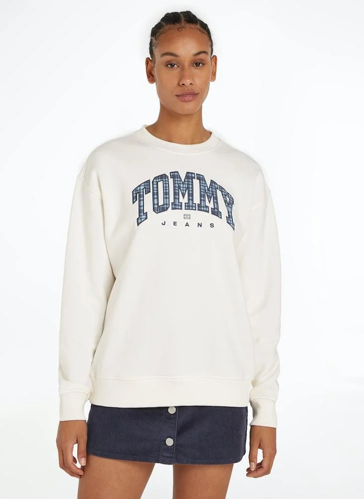 تومي جينز Crew Neck Logo Sweatshirt