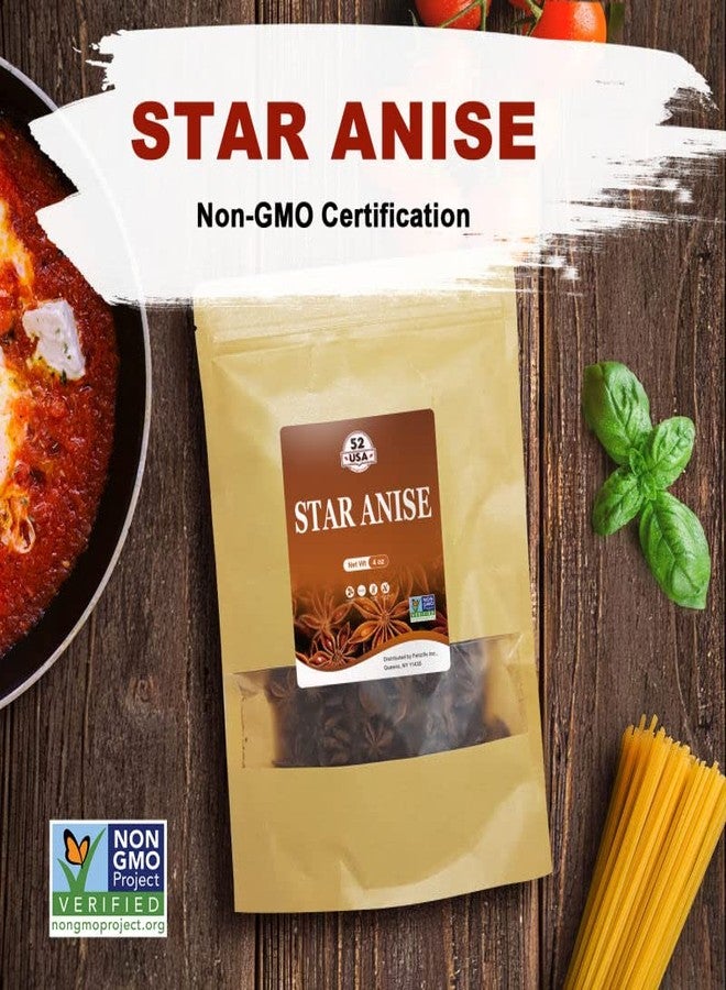52USA Whole Star Anise 4oz (1 Pack), Non-GMO Verified Dried Chinese Star Anise Pods, Premium Anise Spice for Cooking, Baking, Asian Dishes & Herbal Tea - Image 3
