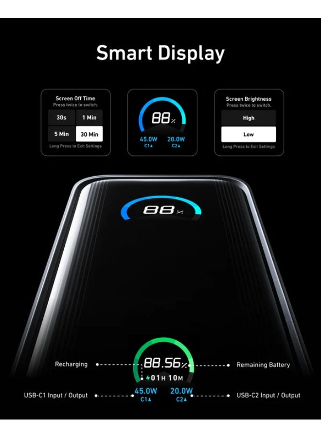 Anker Prime Power Bank A1339 (9600mAh, 65W, Fusion), 2-in-1 Portable Charger and Wall Charger with USB-C and USB-A Ports, High-Speed GaN Fast Charging Battery Pack for Laptops, Smartphones, and Tablets - Image 4