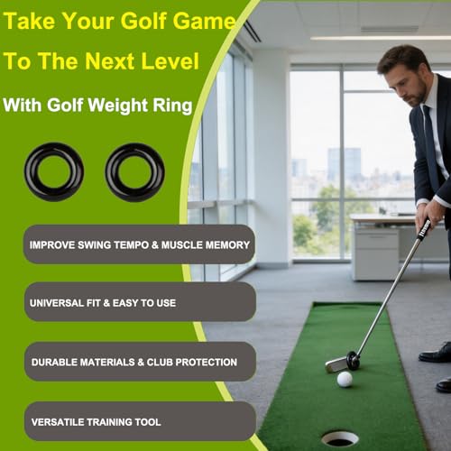 Kasteco 2 Pack Golf Club Swing Weight Rings (Black) - Image 3