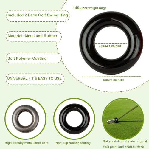 Kasteco 2 Pack Golf Club Swing Weight Rings (Black) - Image 2