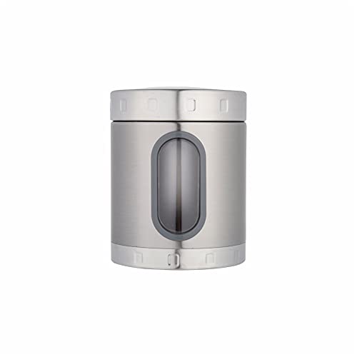 DUBBLIN Stainless Steel Storage jar container Fresher screw lid transparent visible window food safe steel Storage container 1250 ml, 1 Piece, Silver - Image 1