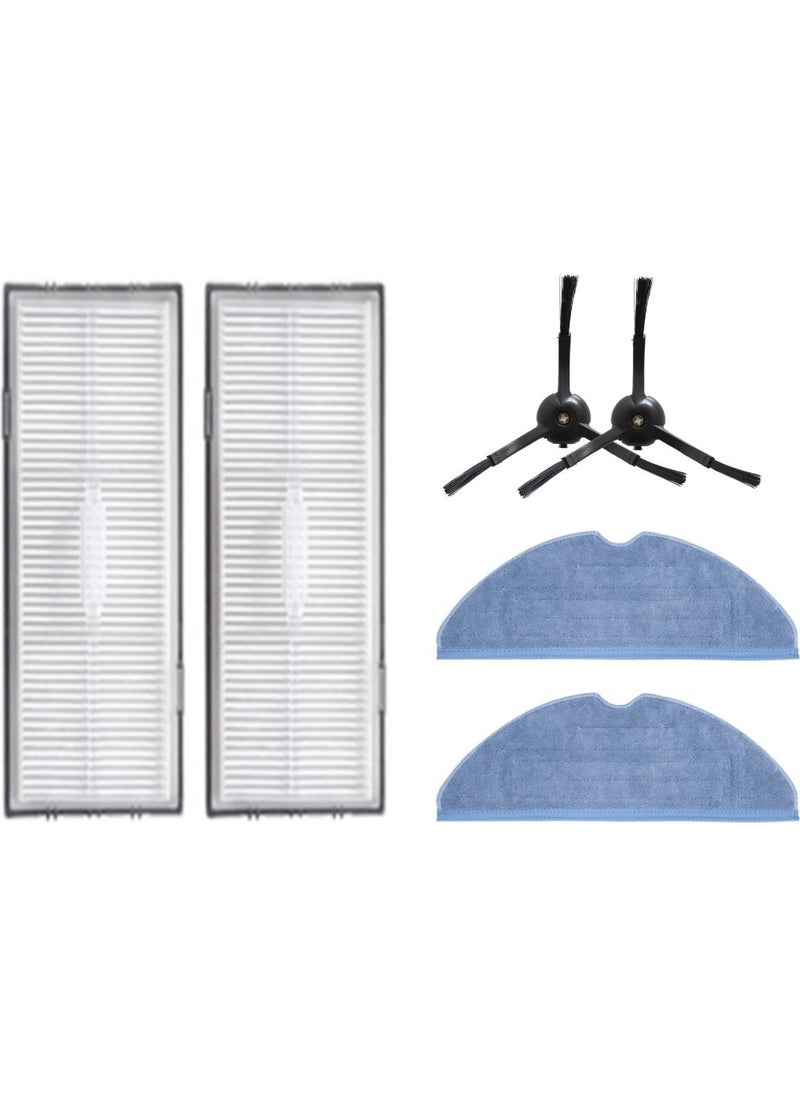 robotyedek Roborock S8, S8+ Compatible Spare Hepa Filter Side Brush Mop-6 Pieces  - Image 1