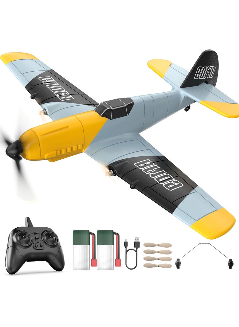 Bukela - RC Plane 3 Channel BF-109 Remote Control Airplane Fighter Toys,2.4GHz 6-axis Gyro Stabilizer RTF Glider Aircraft Plane with 2 Batteries,Easy to Fly for Adults Kids Beginners Boys - Image 1