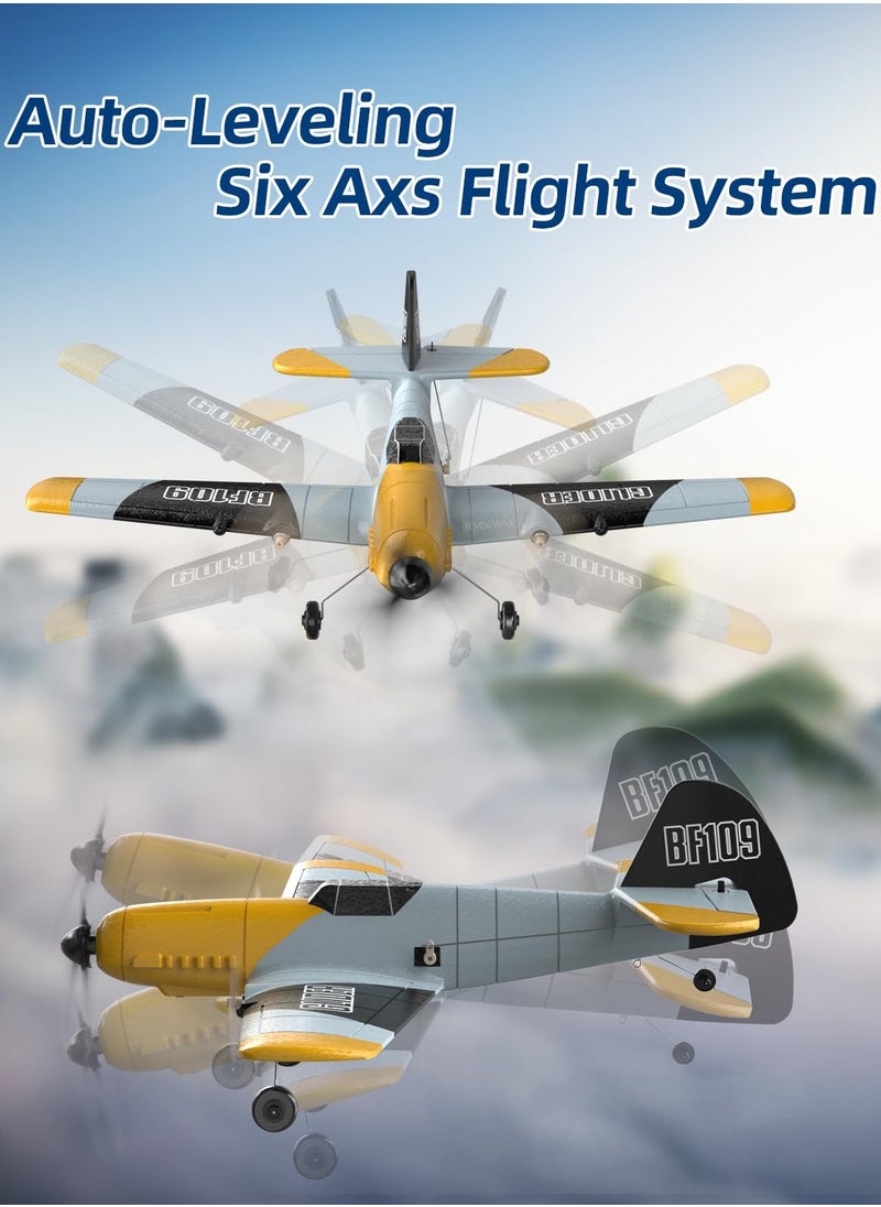 Bukela - RC Plane 3 Channel BF-109 Remote Control Airplane Fighter Toys,2.4GHz 6-axis Gyro Stabilizer RTF Glider Aircraft Plane with 2 Batteries,Easy to Fly for Adults Kids Beginners Boys - Image 1