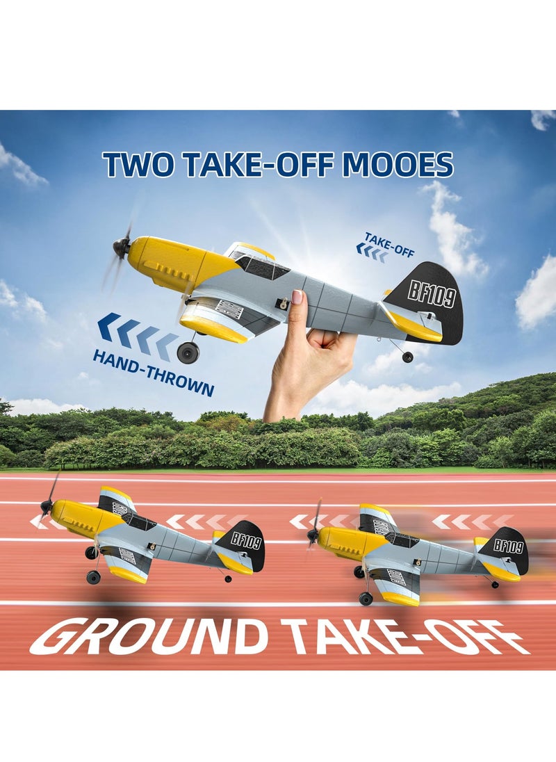 Bukela - RC Plane 3 Channel BF-109 Remote Control Airplane Fighter Toys,2.4GHz 6-axis Gyro Stabilizer RTF Glider Aircraft Plane with 2 Batteries,Easy to Fly for Adults Kids Beginners Boys - Image 1
