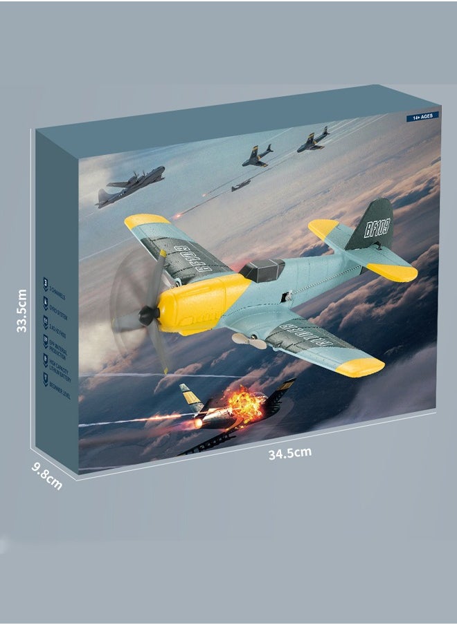 Bukela - RC Plane 3 Channel BF-109 Remote Control Airplane Fighter Toys,2.4GHz 6-axis Gyro Stabilizer RTF Glider Aircraft Plane with 2 Batteries,Easy to Fly for Adults Kids Beginners Boys - Image 1