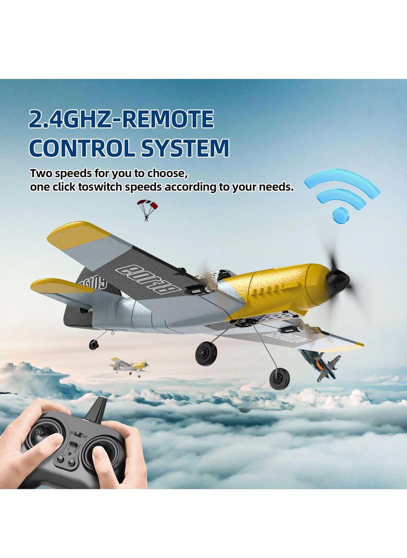 Bukela - RC Plane 3 Channel BF-109 Remote Control Airplane Fighter Toys,2.4GHz 6-axis Gyro Stabilizer RTF Glider Aircraft Plane with 2 Batteries,Easy to Fly for Adults Kids Beginners Boys - Image 1