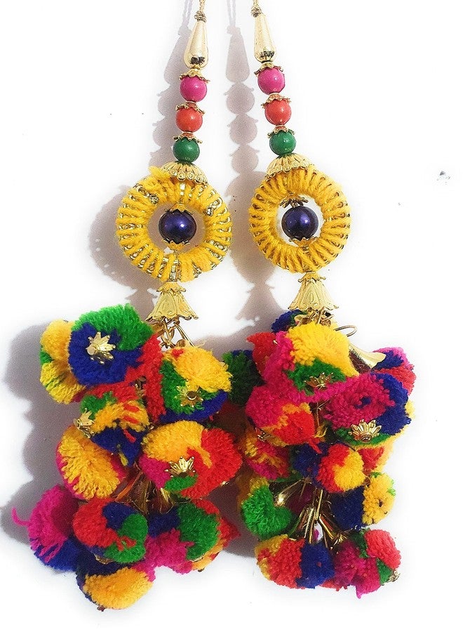 لباس ليباس فاشن، تطريز يدوي، شرابة معلقة على تنورة ليهينغا نسائية (مجموعة من قطعتين) شرابة لؤلؤ متعددة الألوان، شرابة فاخرة لتنورة ليهينغا - Image 3