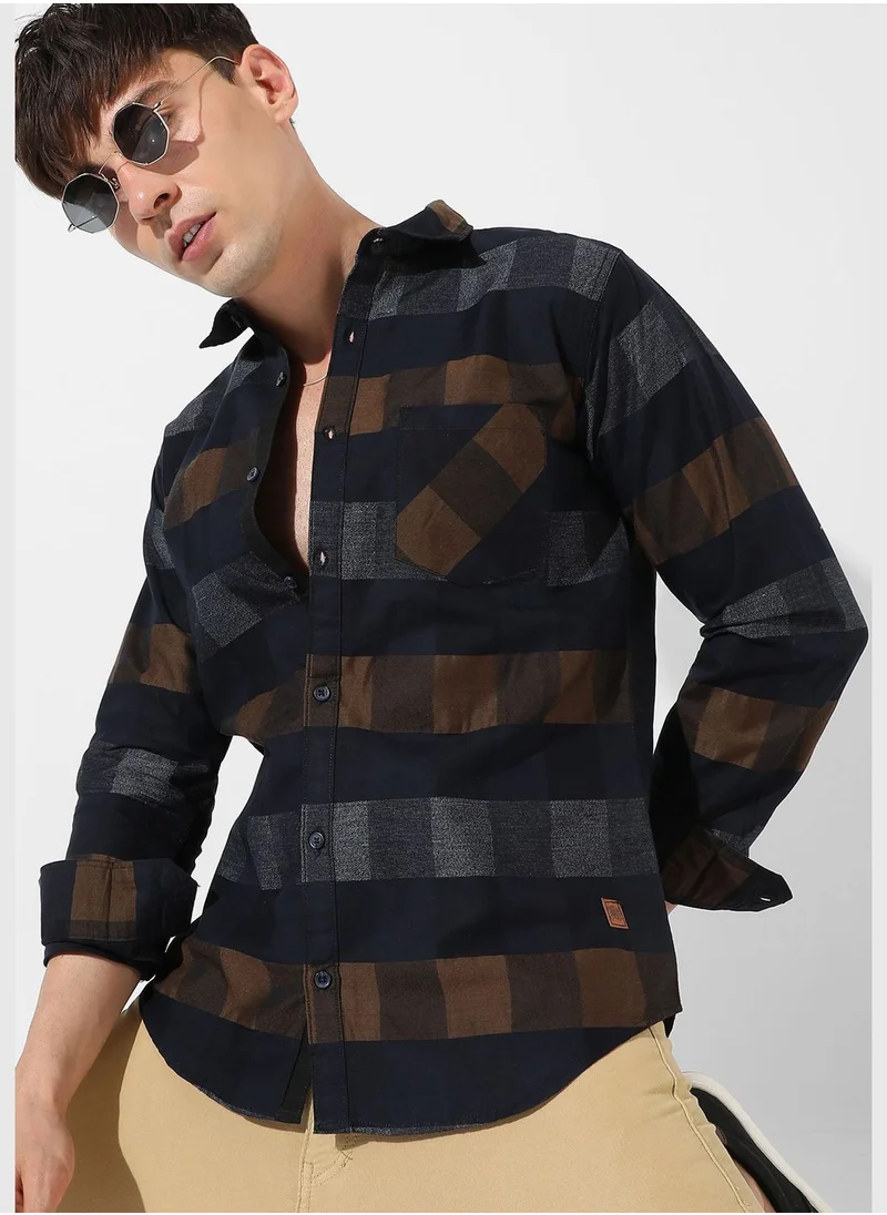 Campus Sutra Men's Checkered Casual Shirt