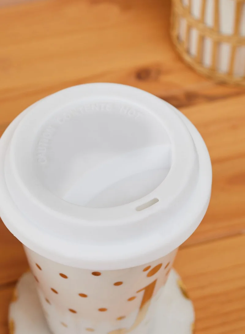 Noire Edit J Initial Double Walled Travel Mug