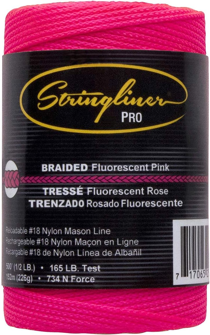 Stringliner Braided Mason Line Replacement Roll Contractor Pack 500' - Pink (Pack of 6) - SL35462CPK - Image 2