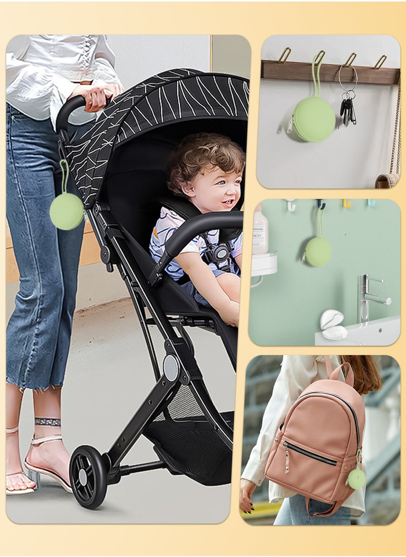 Factory Price - 4 Pcs Portable Baby Pacifier Case, 2 Silicone Nipple Pouches with Lanyards and 2pcs Transparent Nipple Holder Case Container - Image 1