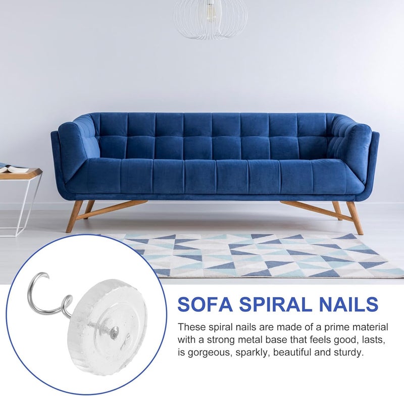 LABRIMP 50pcs Spiral Tacks for Sofa Furniture, Anti-Slip Upholstery Pins for Bed Sheet and Cushion Fixing, Large Size Fasteners for Home Décor and Bedding - Image 3