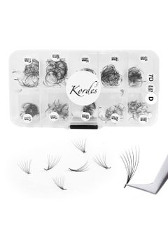Kordes Kordes D Curl Premade Fans Lash Extensions Mix Size 8mm-17mm - Promade Volume Eyelash Extensions D Curl (7D) 