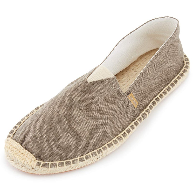 Alexis Leroy Mens Fashion Casual Canvas Slip on Flat Espadrilles Brown 775 US