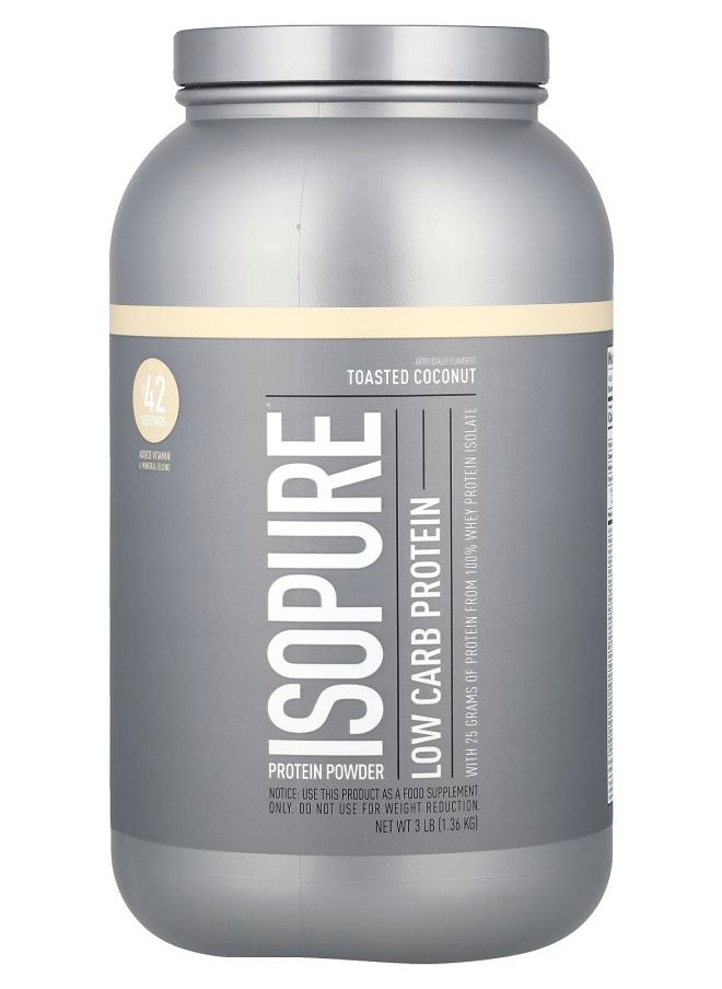 Isopure Low Carb Protein Powder Toasted Coconut 3 lb (1.36 kg) 