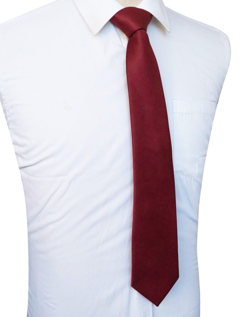 JEMYGINS Burgundy Tie Silk Necktie for Men Business and Wedding - Image 4