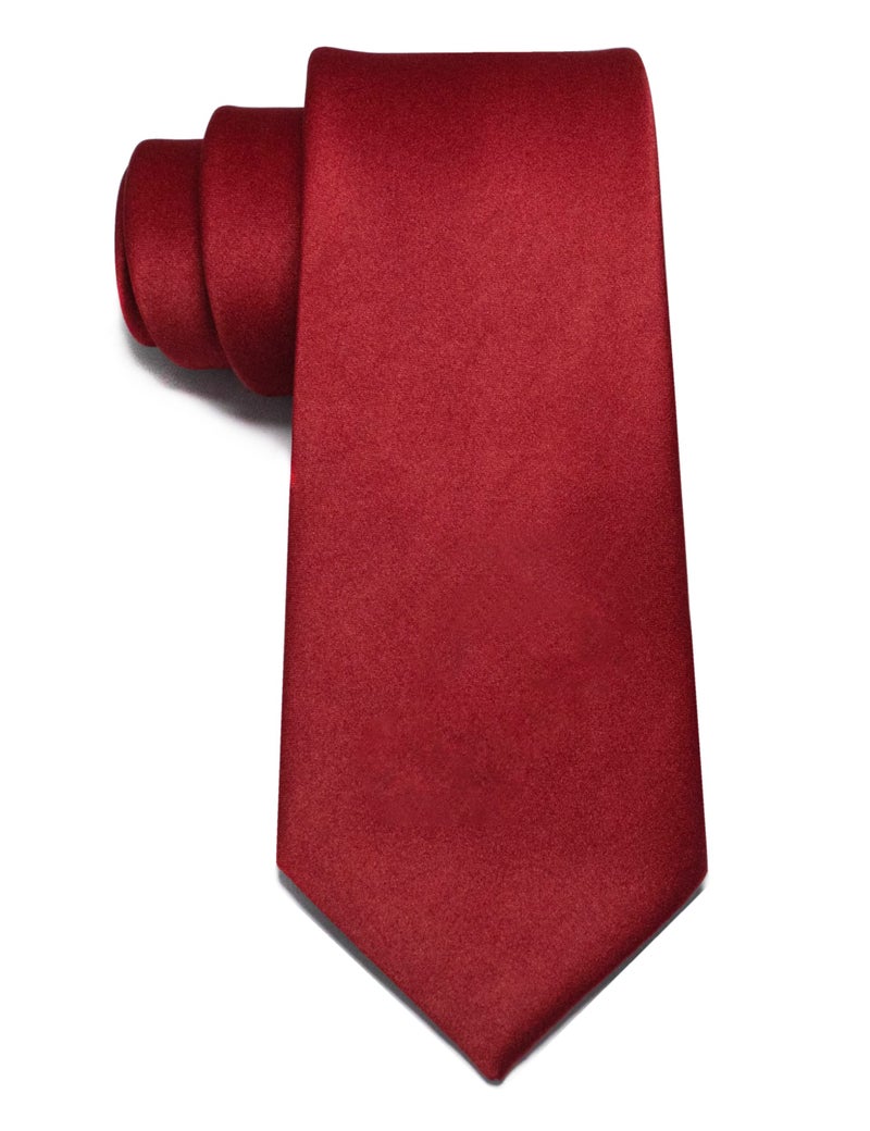 JEMYGINS Burgundy Tie Silk Necktie for Men Business and Wedding - Image 3