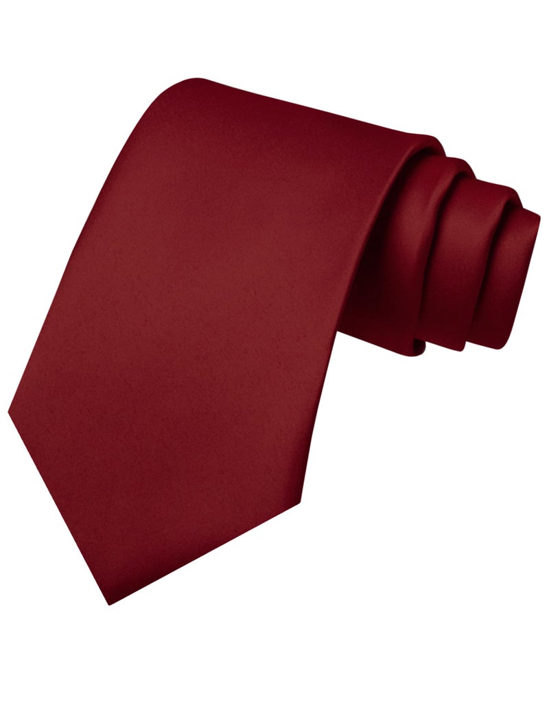 JEMYGINS Burgundy Tie Silk Necktie for Men Business and Wedding - Image 1