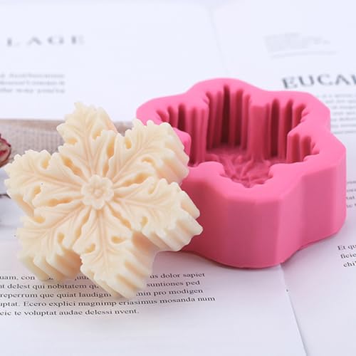 ASVNRES Christmas Silicone Snowflake Mold Candle Soap DIY Aromatherapy Plaster Candle Decorating Mold Candy Chocolate Making Tools 1 - Image 1