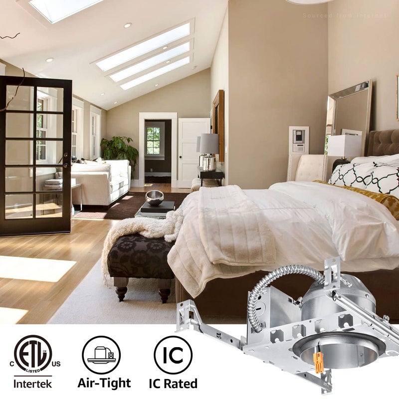 TORCHSTAR 8-Pack 4 Inch Shallow New Construction Recessed Lighting Housing, IC Rated & Air Tight Ceiling LED Downlight Can with J-Box, ETL Listed Slim/Narrow Can Light Housing, TP24 Connector - Image 3