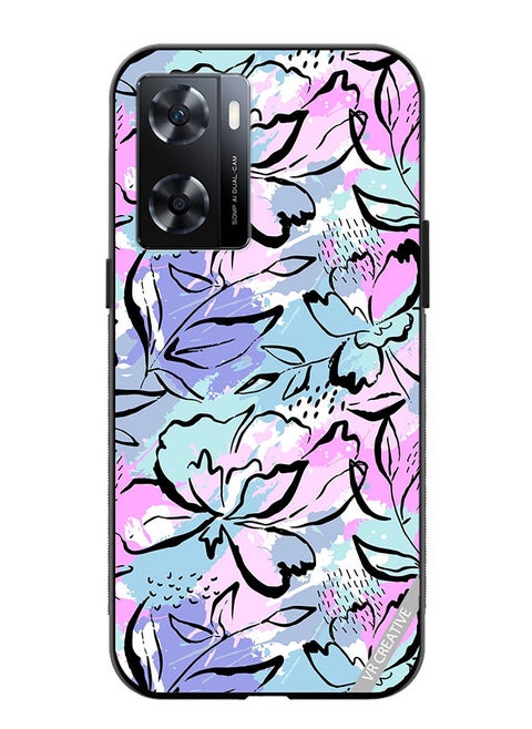 Protective Case Cover For OnePlus Nord N20 SE Abstract Flowers Print Design Multicolour