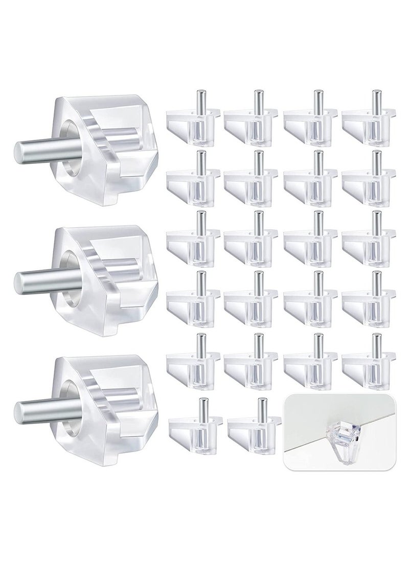 Y&D - 100 Pieces Supporting Rivet, 3 Millimeters or 1/8 Inch Shelf Support Peg Clear Plastic Small Cabinet Pins Replacement Supports Holder - Image 1