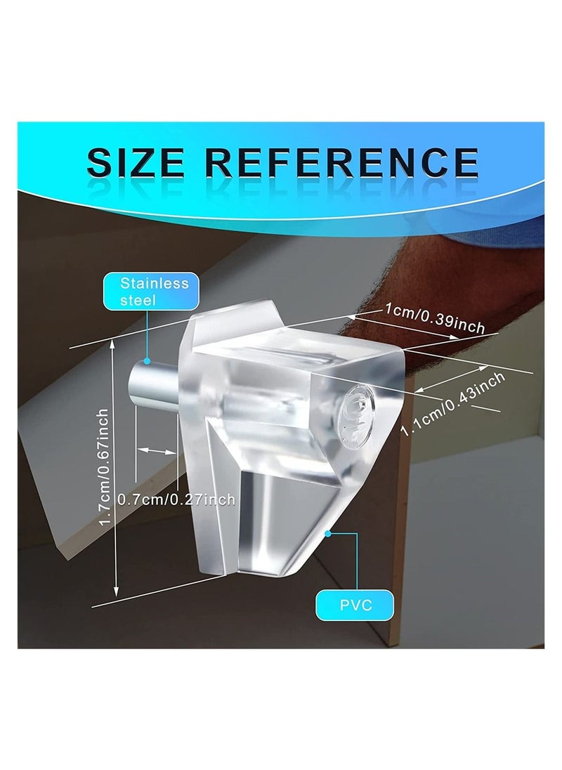 Y&D - 100 Pieces Supporting Rivet, 3 Millimeters or 1/8 Inch Shelf Support Peg Clear Plastic Small Cabinet Pins Replacement Supports Holder - Image 1