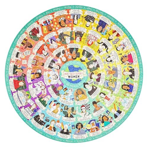 Ridley's Ridley’s Inspirational Women Feminist Circular Jigsaw Puzzle, 1000-Piece Puzzle – Features 54 Inspirational Feminist Icons, Educational Jigsaw Puzzle for Women, Men and Kids – Makes a Great Gift Idea - Image 5
