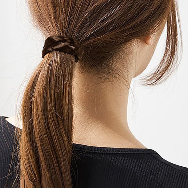 RUSTAMM 8 PCS Hair Ties Wig Braided Hair Elastic Rope Ponytail Holders for Women Girls Teens Hair Accessories (Black, natural black, light brown, dark brown) - Image 2