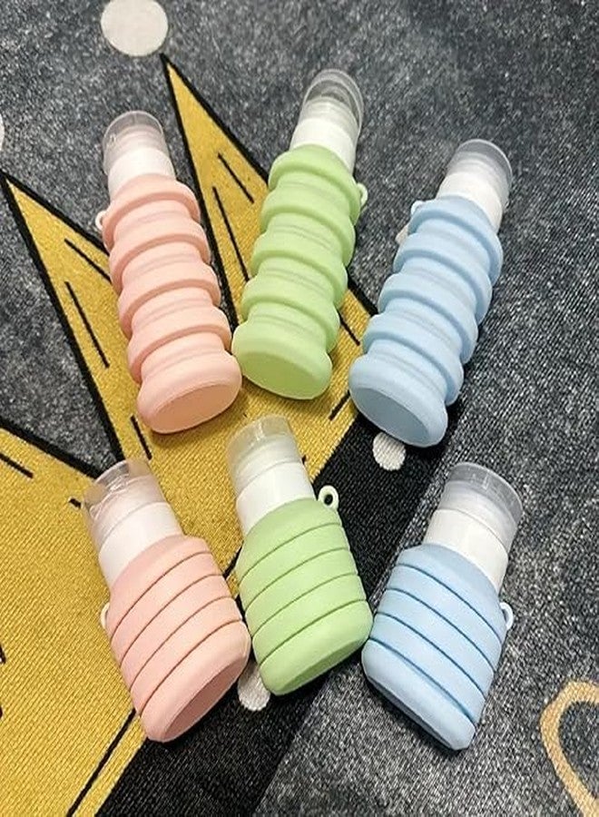 CLICKSWIFT مجموعة زجاجات شامبو للسفر من السيليكون قابلة للطي والحمل من CLICKSWIFT، مانعة للتسرب، قابلة لإعادة التعبئة، مصنوعة من مواد آمنة غذائيًا، زجاجة ضغط قابلة للطي، ملحقات سفر للشامبو واللوشن، متعددة الألوان، قطعة واحدة - Image 1