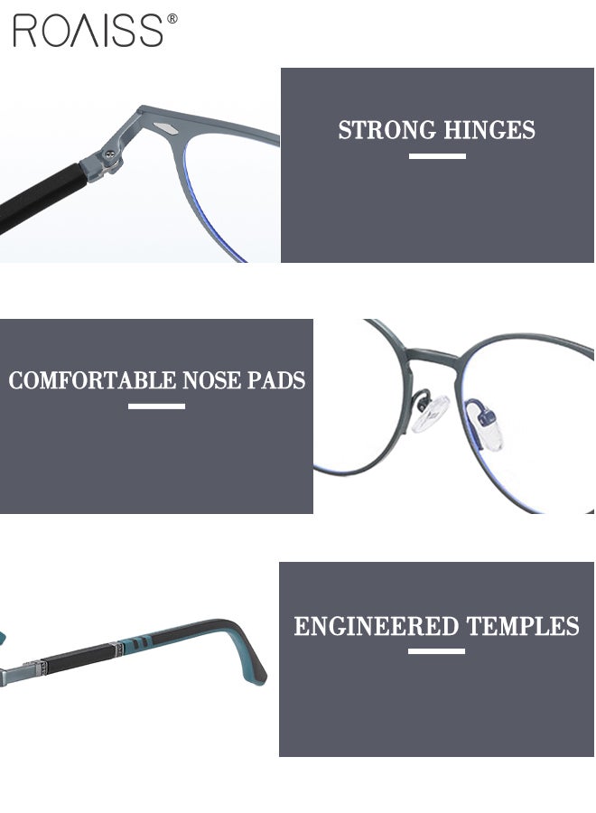 رويس مجموعة نظارات شمسية دائرية مغناطيسية مستقطبة 3 في 1، نظارات حجب الضوء الأزرق مع عدسة مستقطبة مغناطيسية وعدسة رؤية ليلية مغناطيسية، نظارات قيادة متعددة الاستخدامات للاستخدام ليلاً ونهارًا للرجال - Image 4